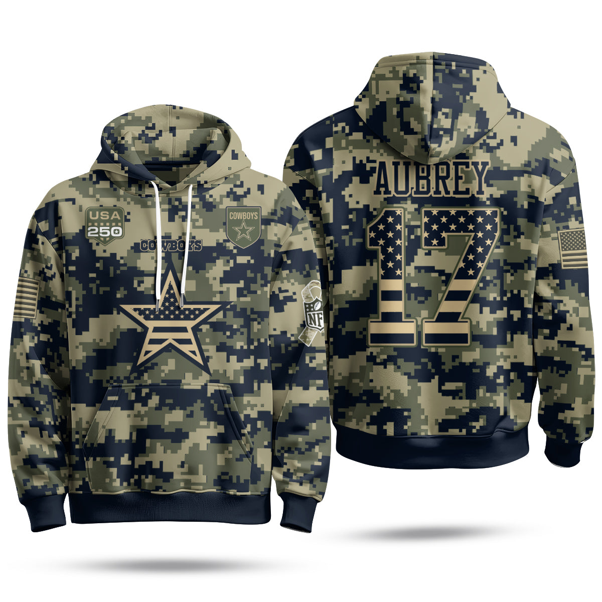 DAL 2026 Salute To Service Edition Pullover Hoodie - Printed