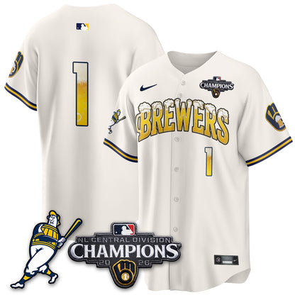 Milwaukee Brewers 2026 NL Division Champs Vapor Jersey V2- Stitched