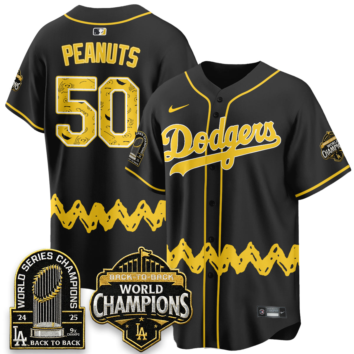 Los Angeles Dodgers x P-nuts Style Vapor Jersey - Stitched