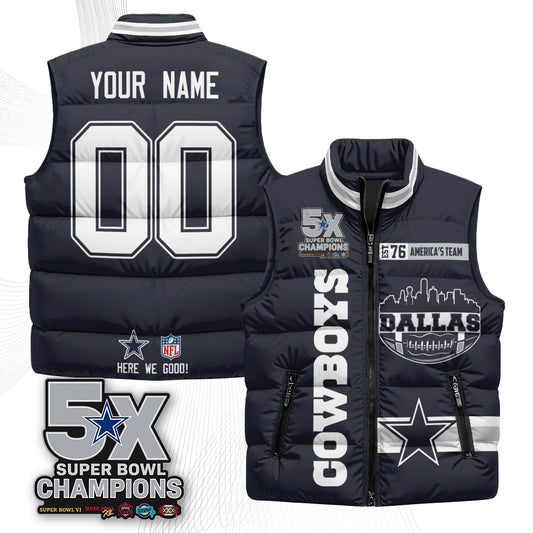 DAL "America's Team" Custom Puffer Vest - Printed