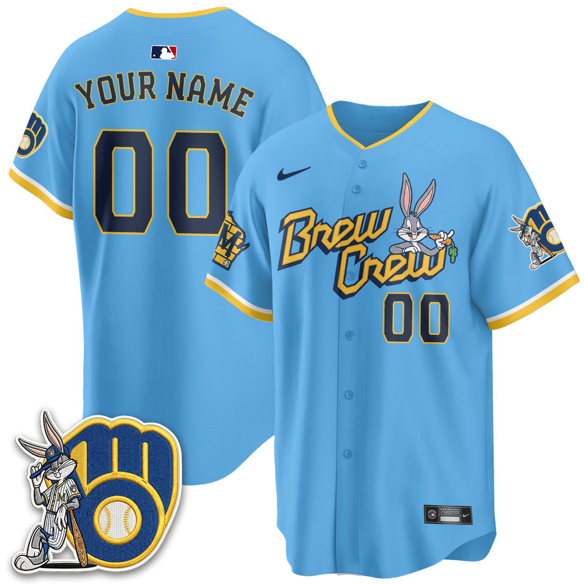 Custom Milwaukee Brewers Bunny Edition Vapor Jersey - Stitched N1