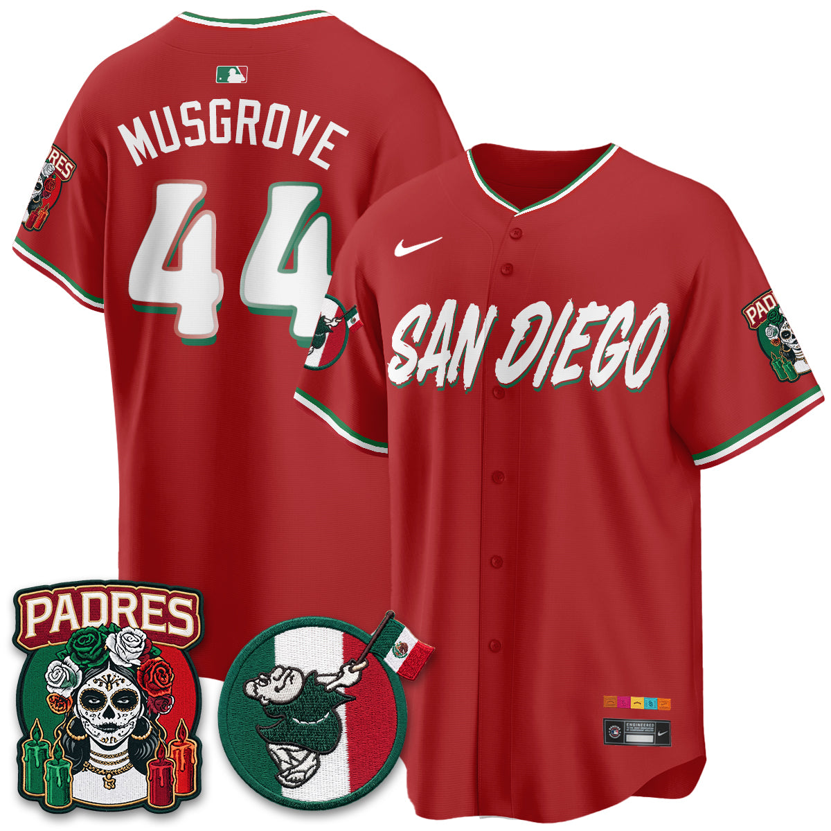 San Diego Padres City Connect Mexico Style Vapor Jersey - Stitched