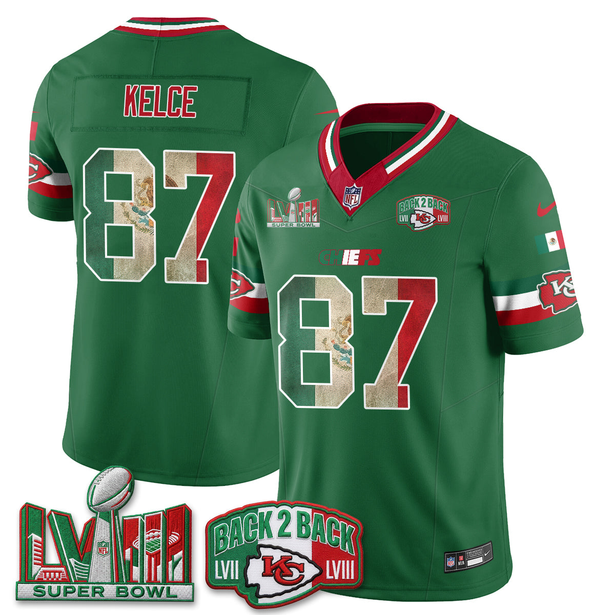 Kansas City Chiefs Mexico Edition Vapor Jersey - Stitched