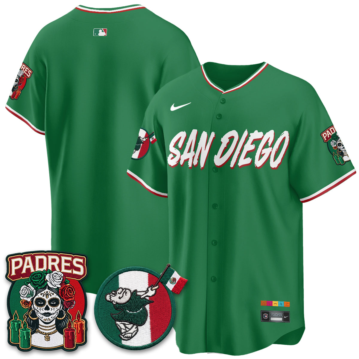 San Diego Padres City Connect Mexico Style Vapor Jersey - Stitched