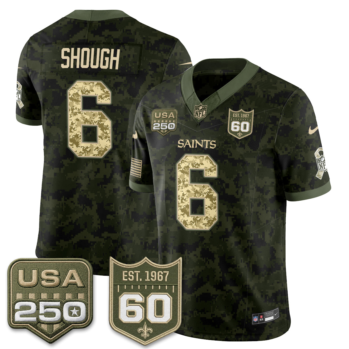 New Orleans Saints 2026 Salute to Service Vapor Jersey - Stitched