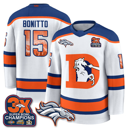 Denver Broncos Fan Gear Edition Hockey Jersey - Stitched