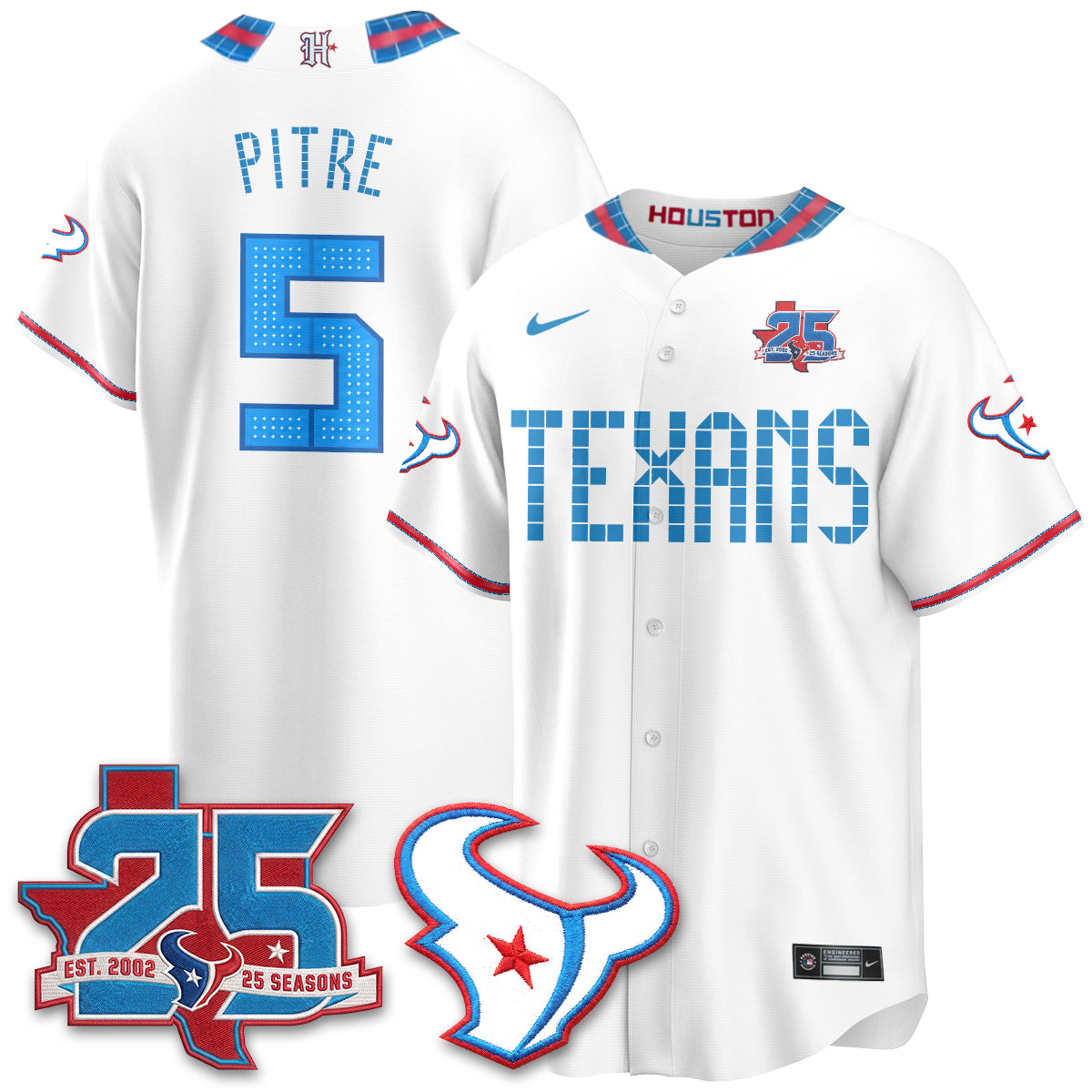 Houston Texans 2026 Rivalries Baseball Vapor Jersey - Stitched