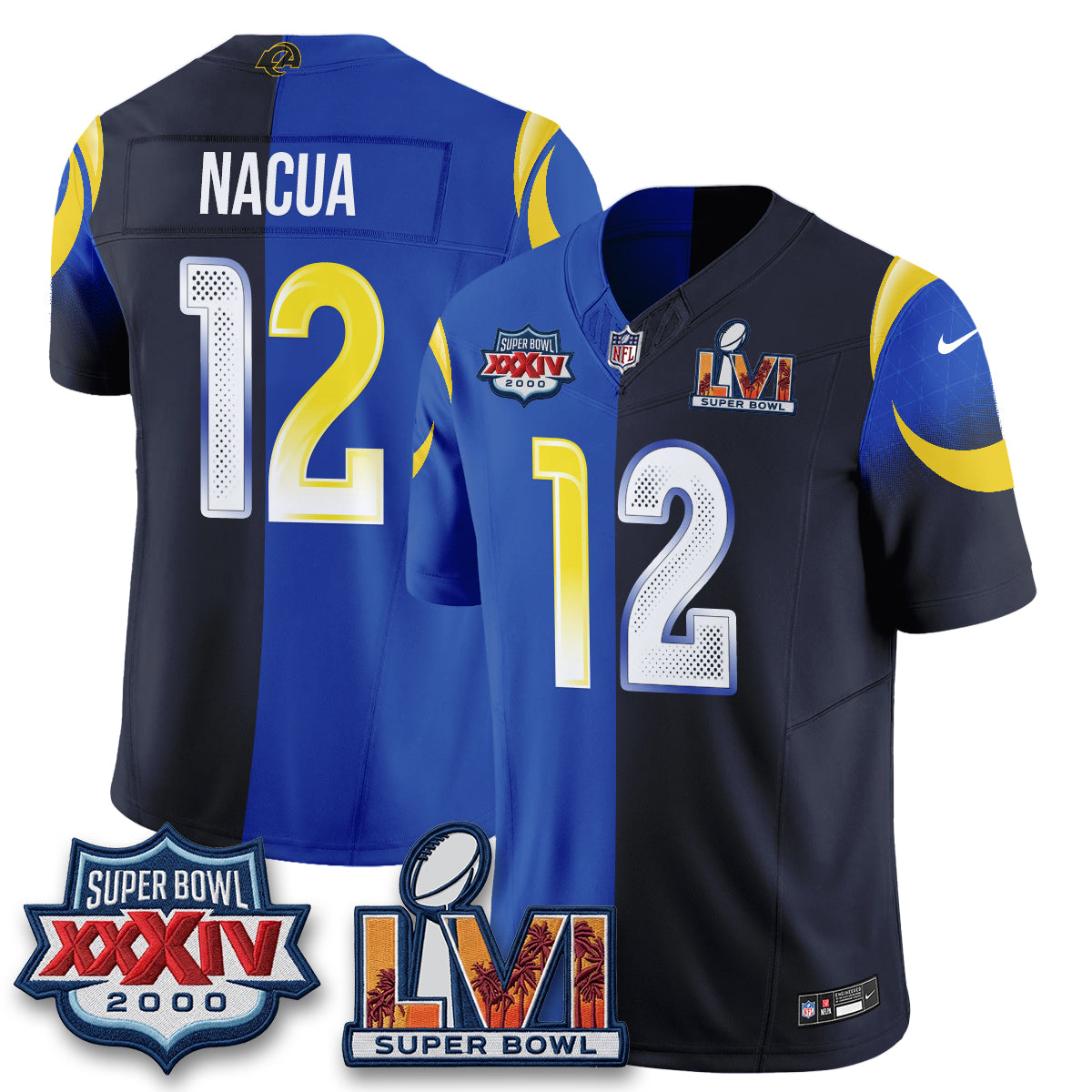 LAR Rivalries Split Vapor Jersey - Stitched