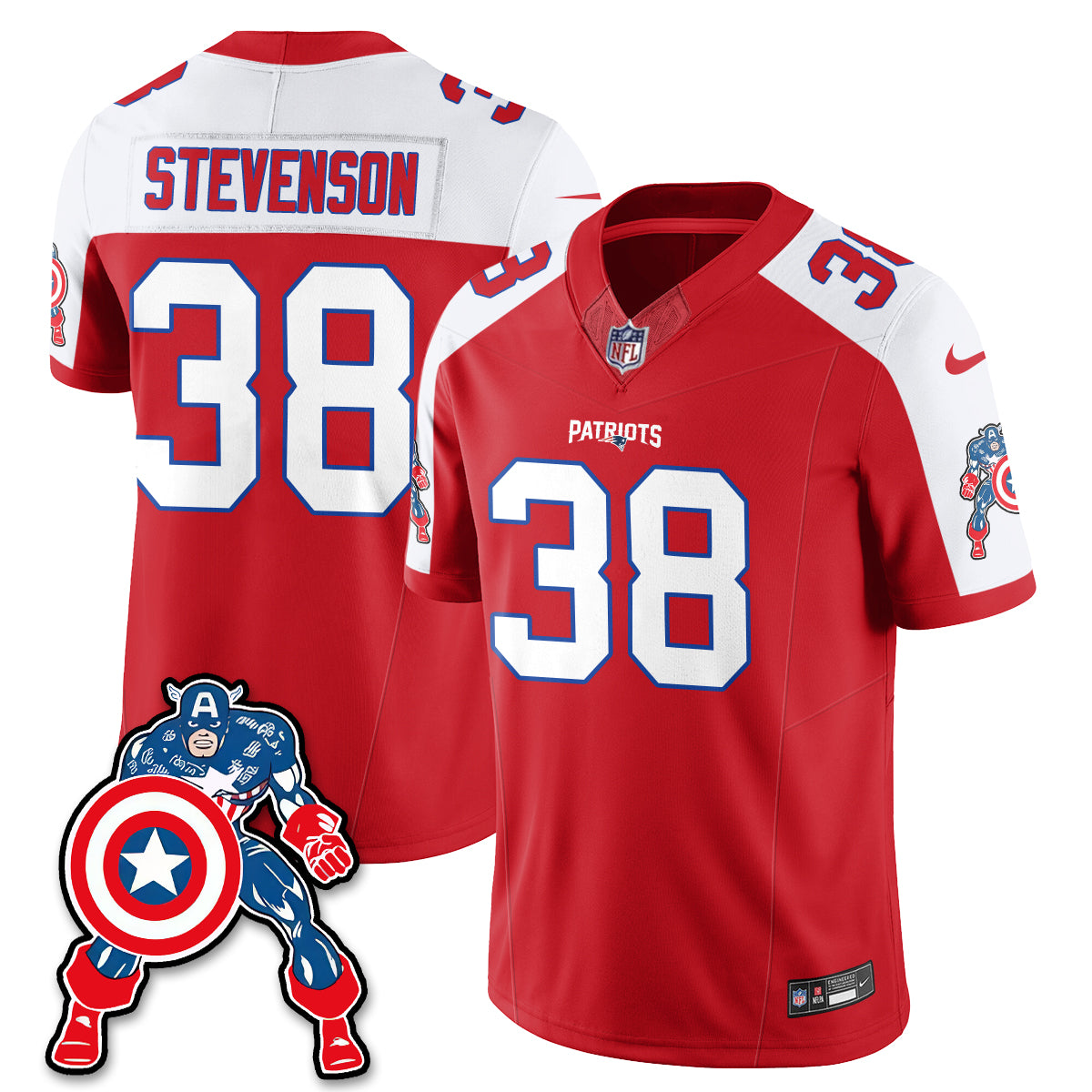 New England Patriots x Vibranium Shield Edition Vapor Jersey - Stitched