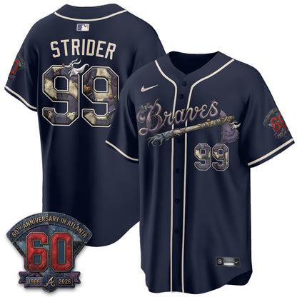 Atlanta Braves Nightmare Edition Vapor Jersey - Stitched