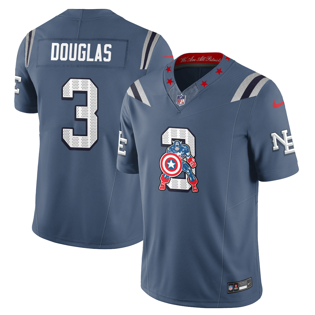New England Patriots x Vibranium Shield Edition Vapor Jersey - Stitched