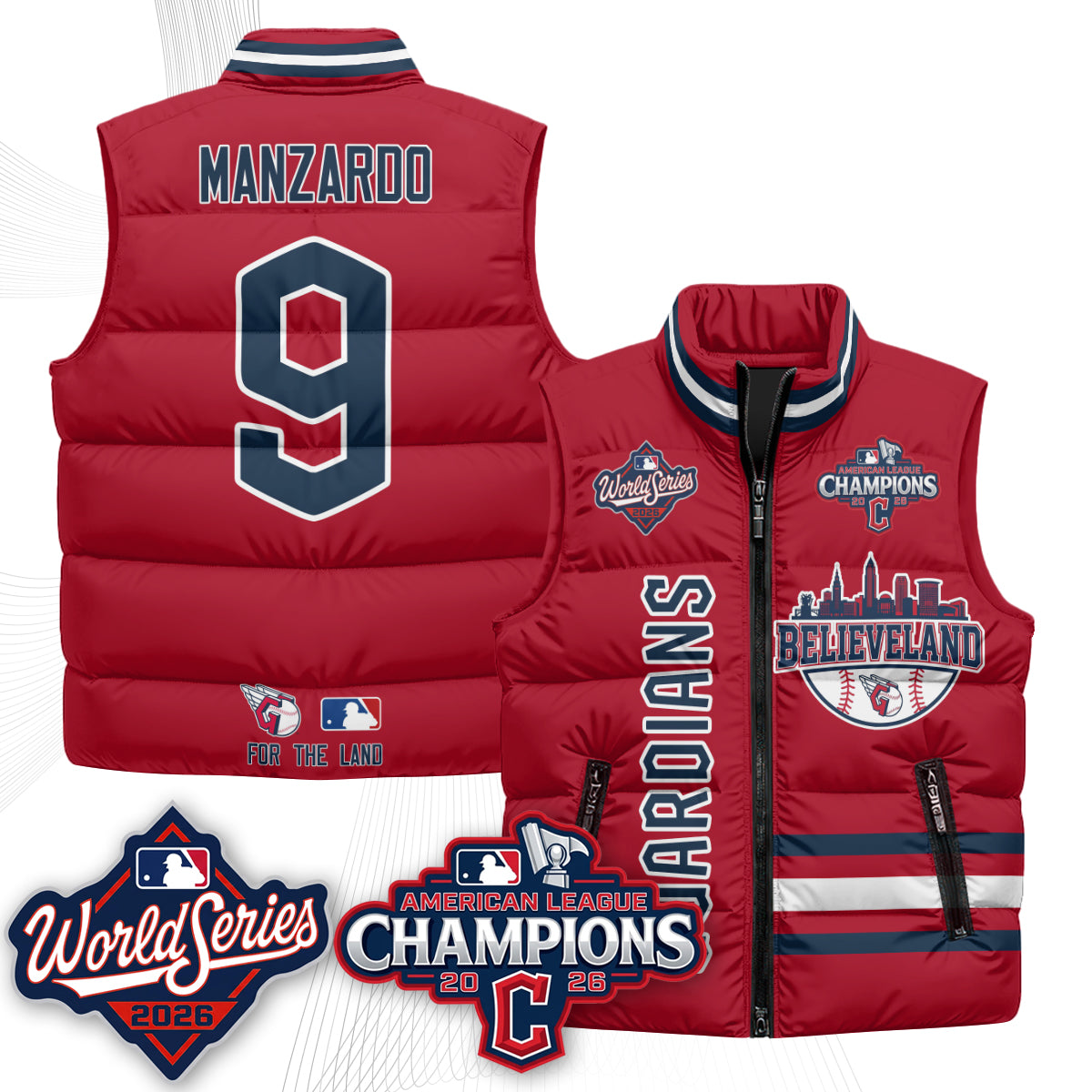 CLE 2026 AL Champions Puffer Vest - Printed