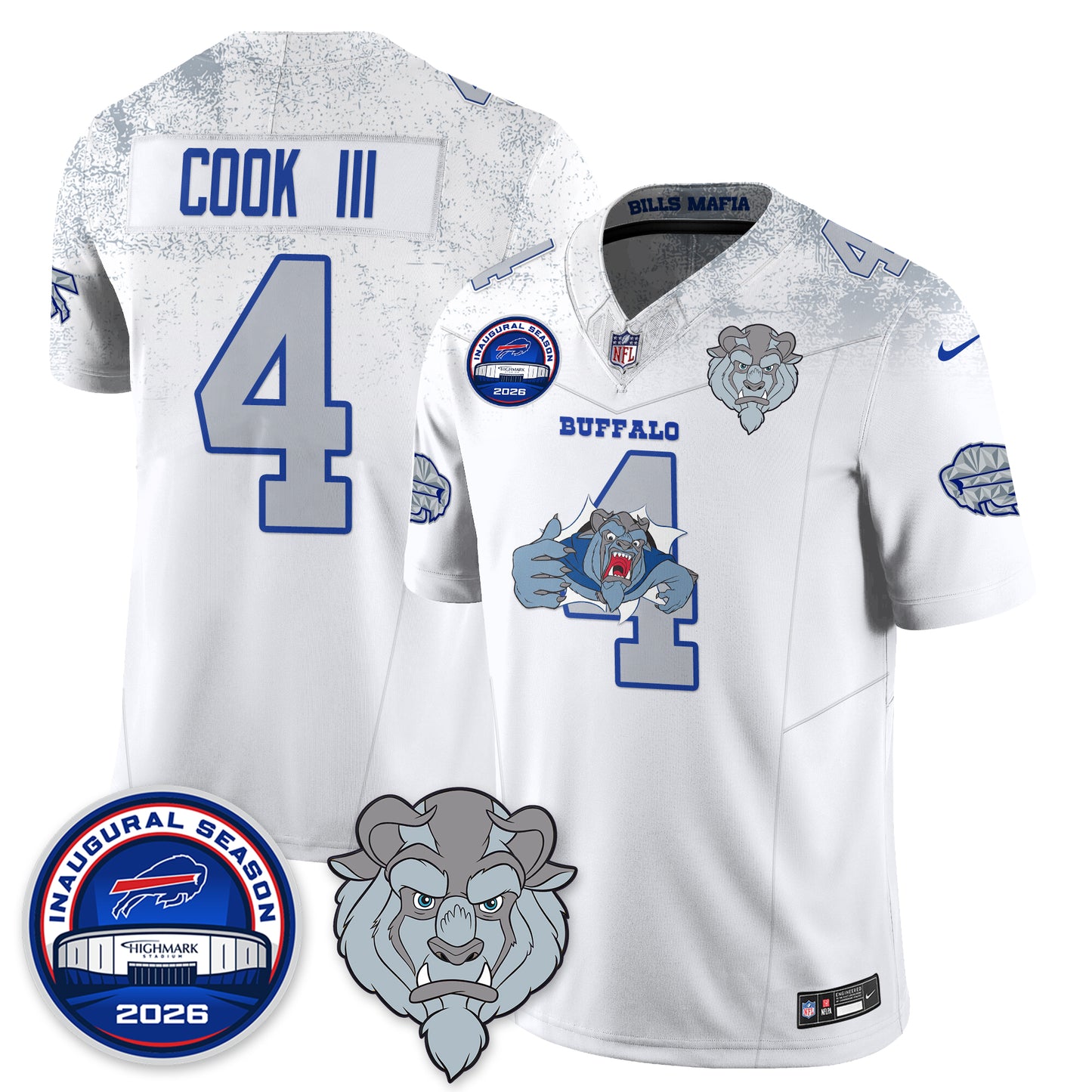 Buffalo Bills x Hairy Blue Beast Edition Vapor Jersey - Stitched