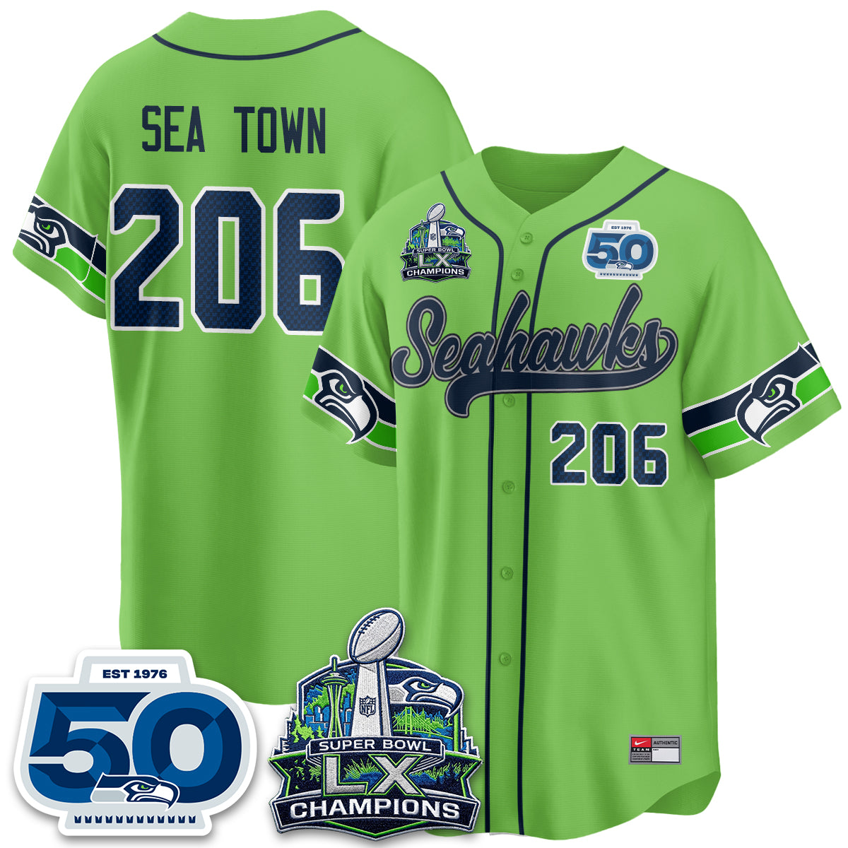 SEA SB LX Champs Vapor Baseball Jersey - Stitch