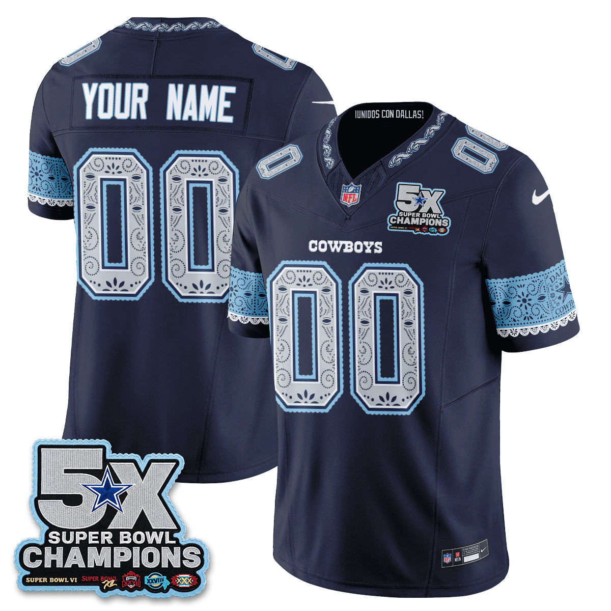 DAL 2026 Hispanic Month Edition Vapor Custom Jersey - Stitched