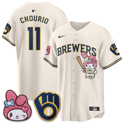 Milwaukee Brewers x Pink Sanrio Friend Edition Vapor Jersey - Stitched