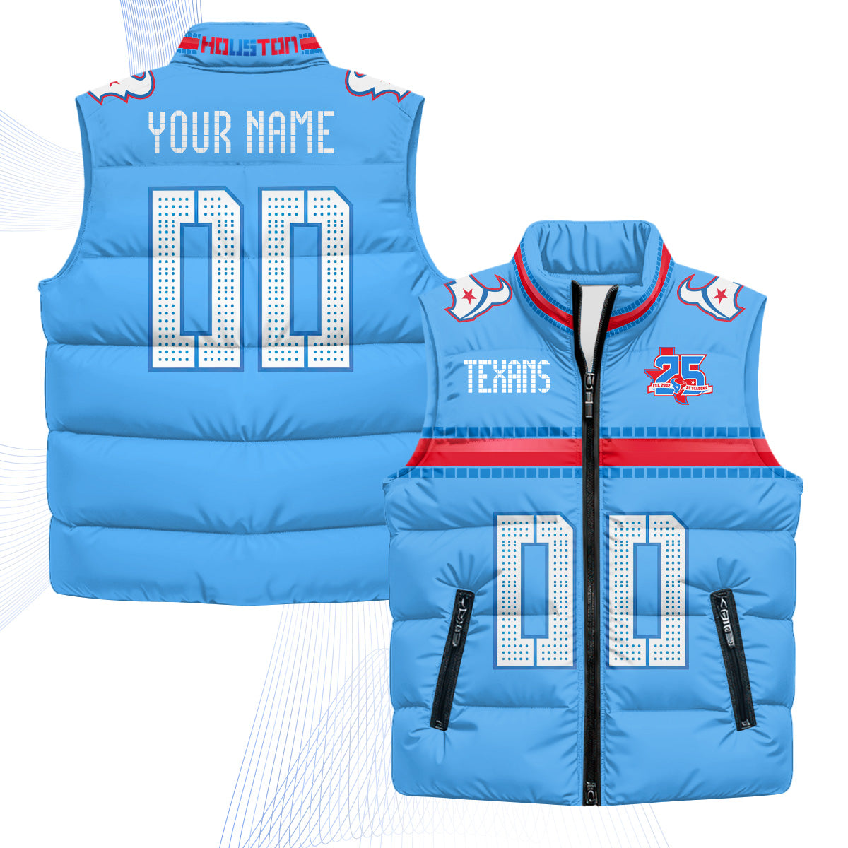 Houston Texans 2026 Rivalries Custom Puffer Vest - Printed