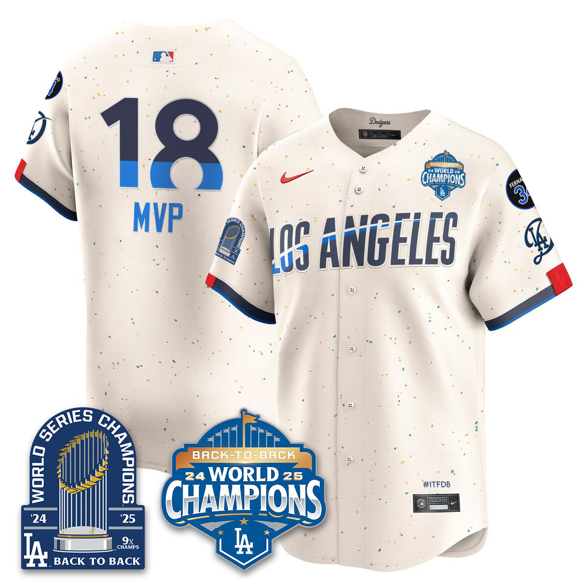 LAD Alternate  Vapor Limited Jersey - 9x Champs - All Stitched