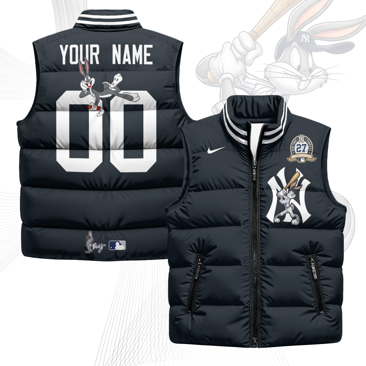 New York Yankees Edition Unisex Custom Puffer Vest - Printed