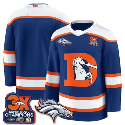 Denver Broncos Fan Gear Edition Hockey Jersey - Stitched