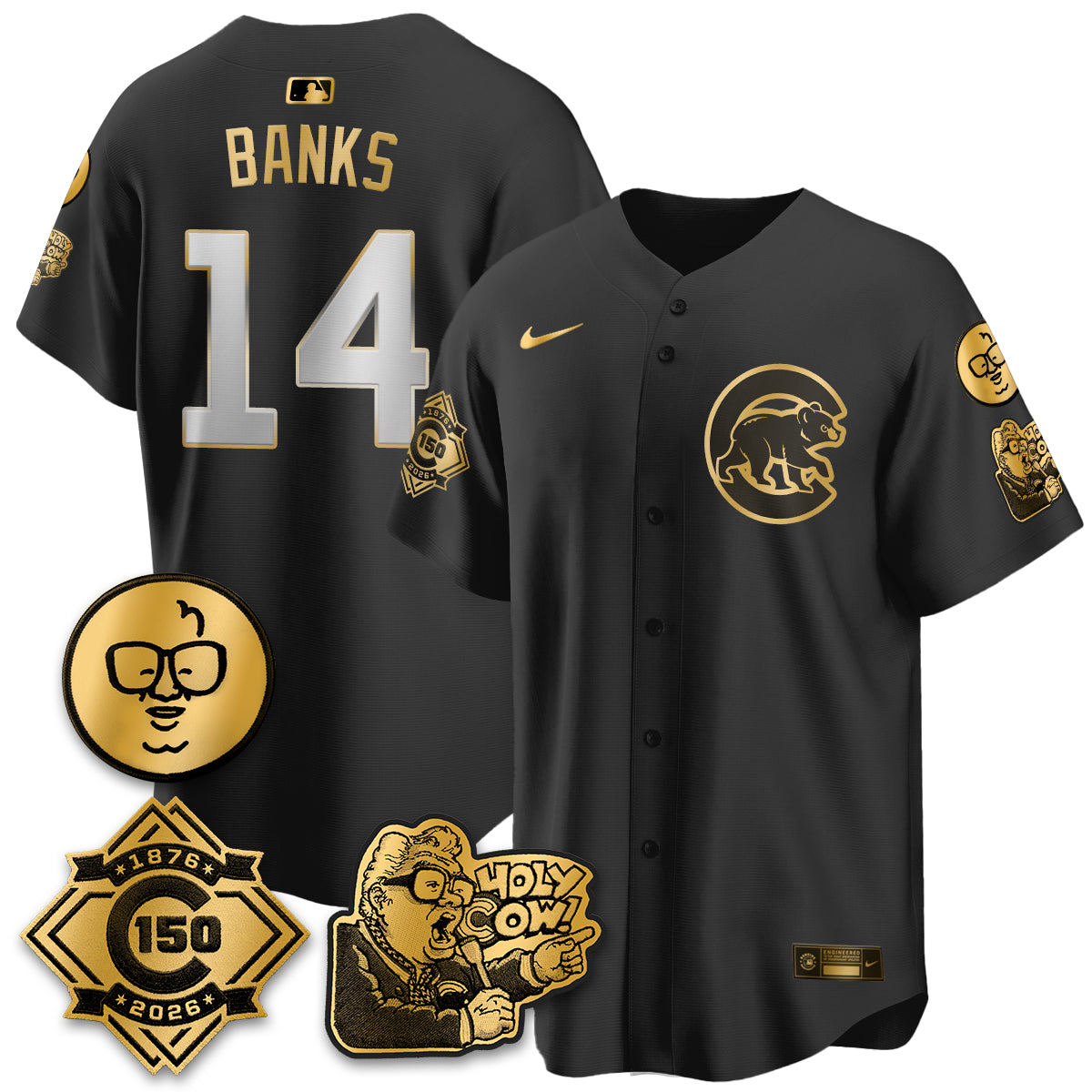 CHC 150th Anniversary Harry Caray Holy Cow Vapor Premier Limited Jersey - All Stitched V3