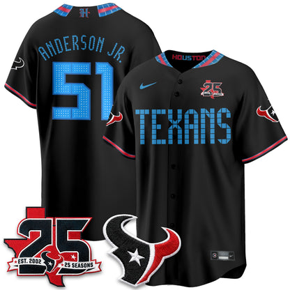 Houston Texans 2026 Rivalries Baseball Vapor Jersey - Stitched