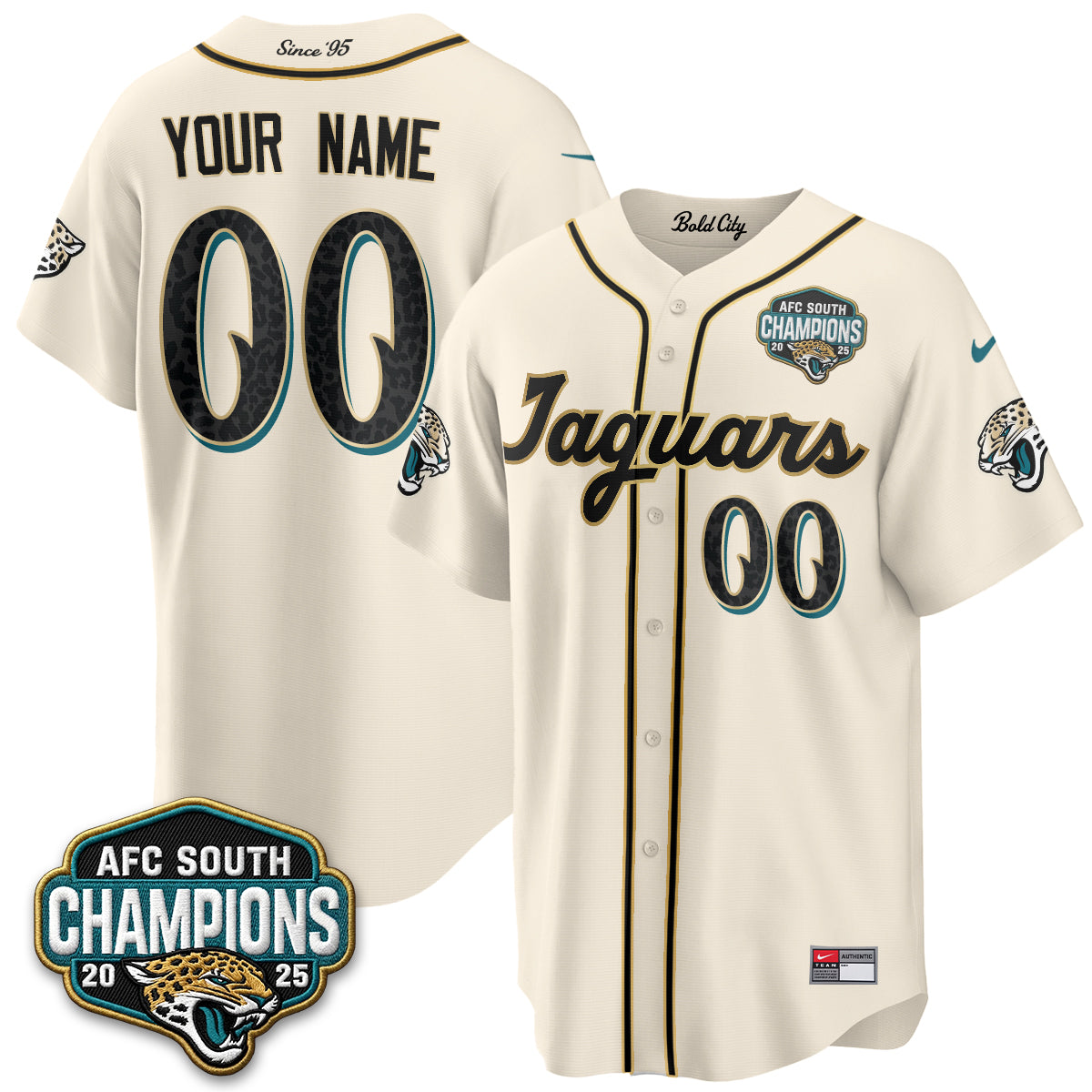 Jacksonville Jaguars 2026 Rivalries Baseball Vapor Custom Jersey - Stitched