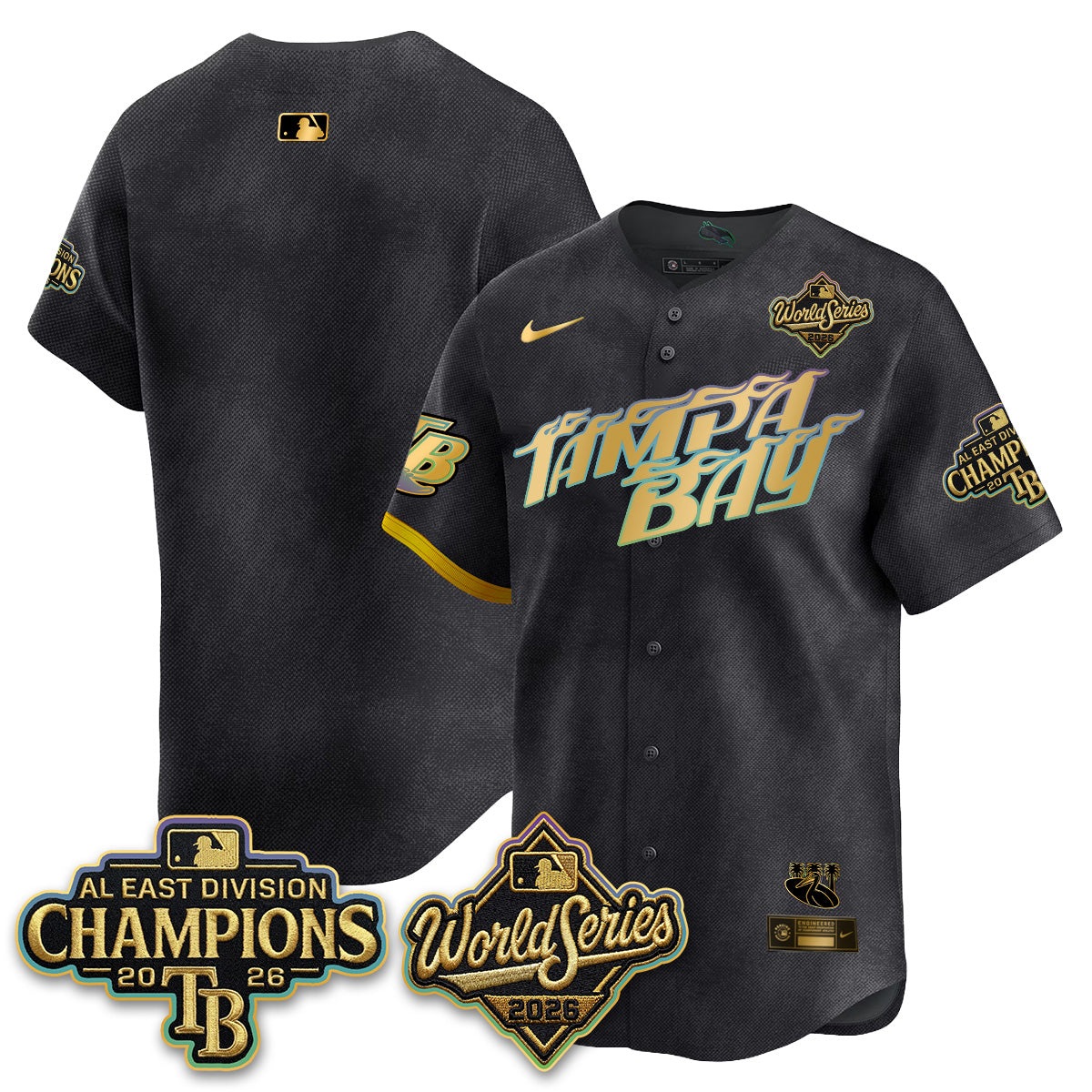 TB 2026 AL Champions Gold Edition Vapor Jersey - Stitched