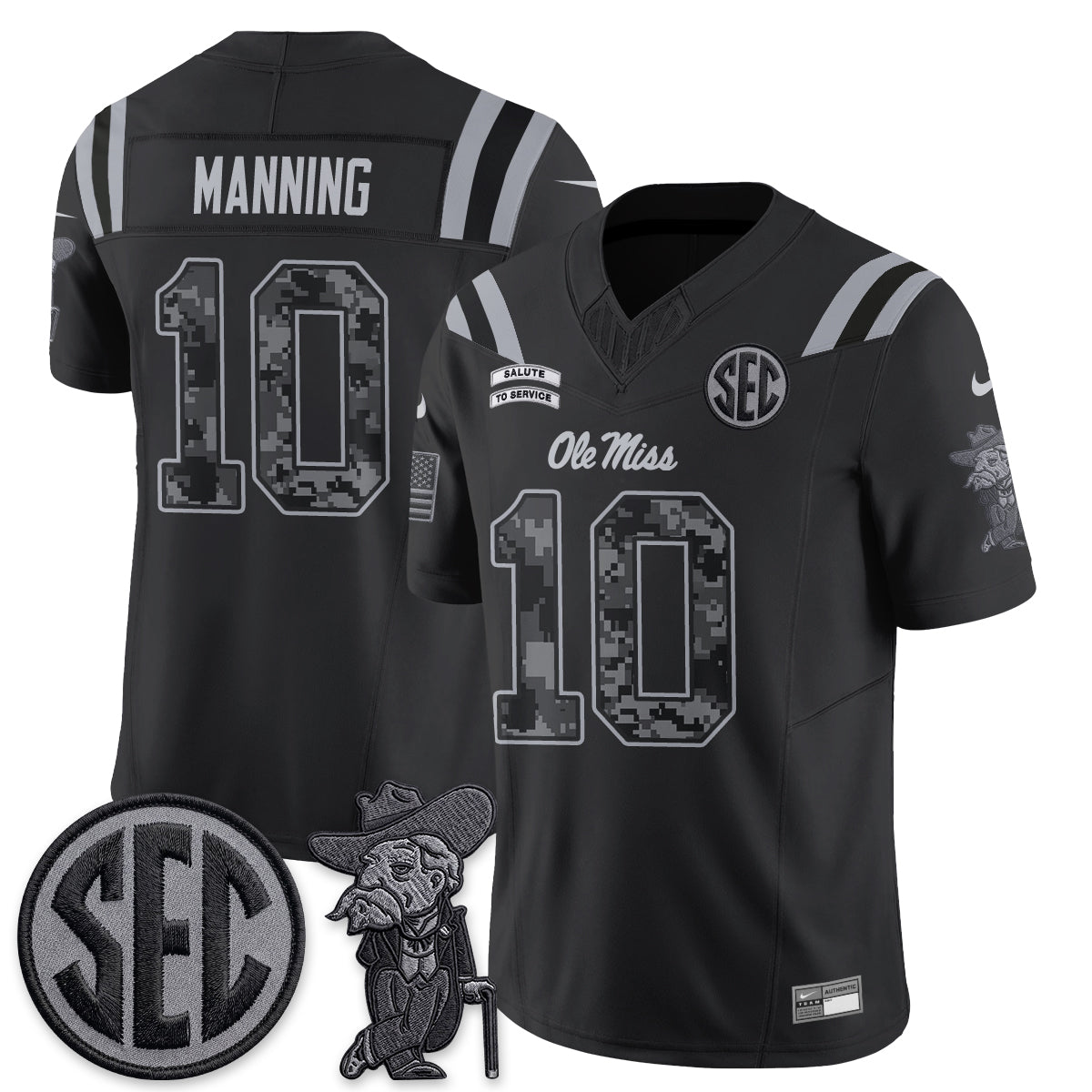 Ole Miss Rebels 2026 Salute to Service Vapor Jersey - Stitched