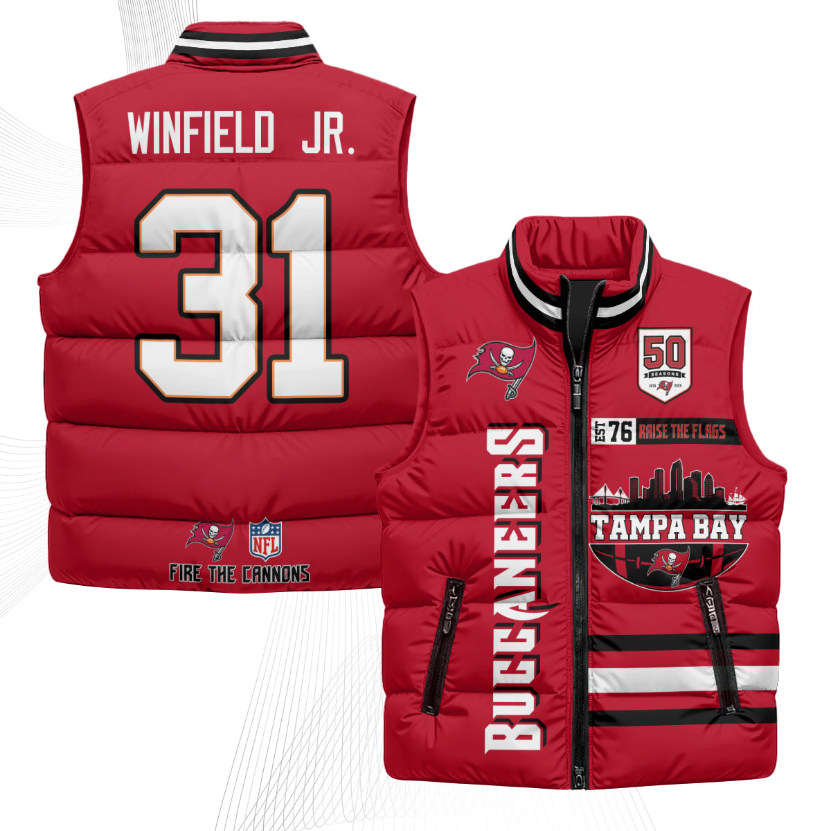 TB "Raise the Flags" Puffer Vest - Printed