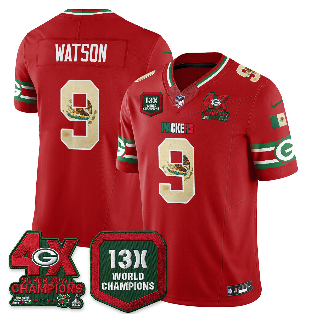 Green Bay Packers Mexico Edition Vapor Jersey - Stitched
