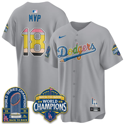 Los Angeles Dodgers x Back to School Style Vapor Jersey - Stitched