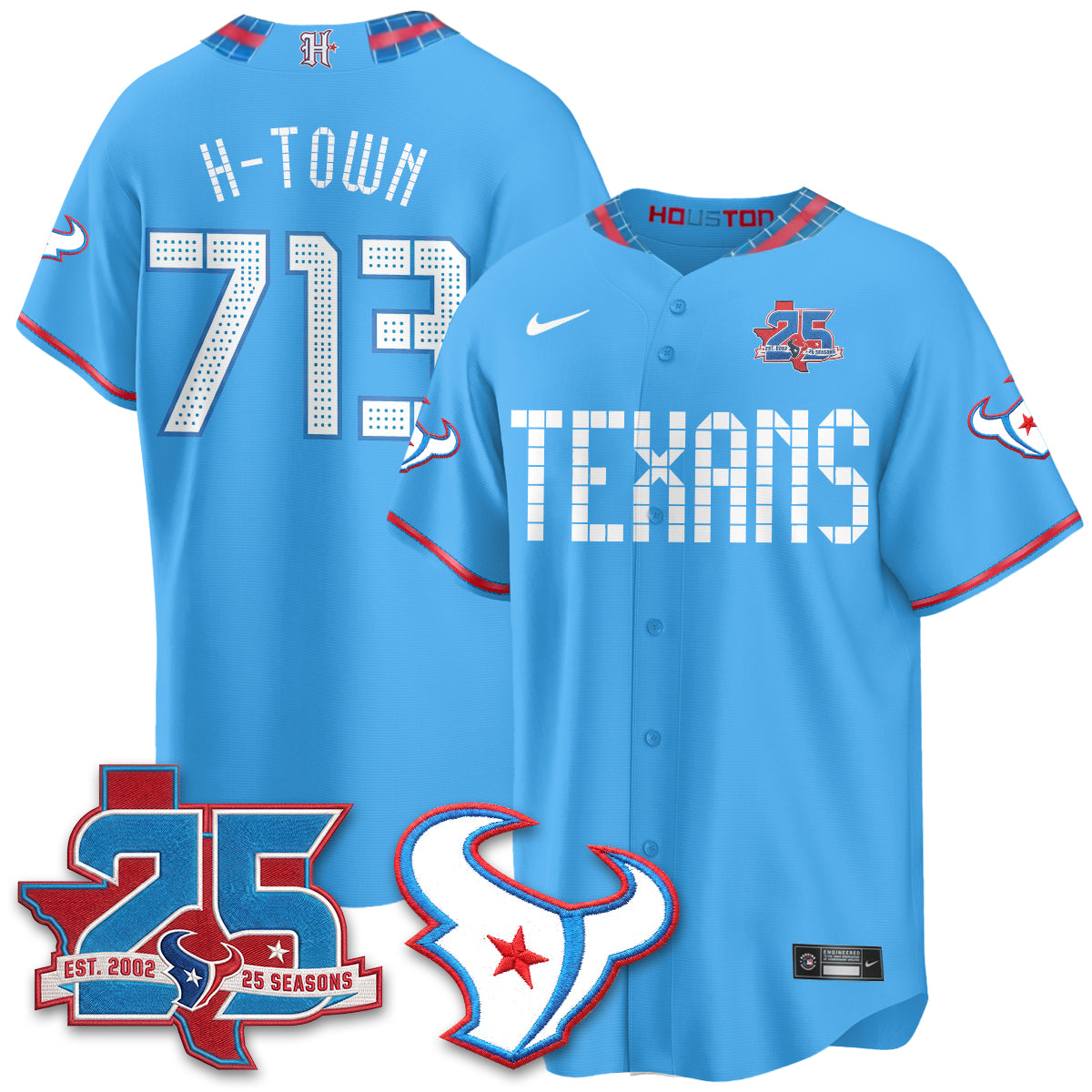 Houston Texans 2026 Rivalries Baseball Vapor Jersey - Stitched