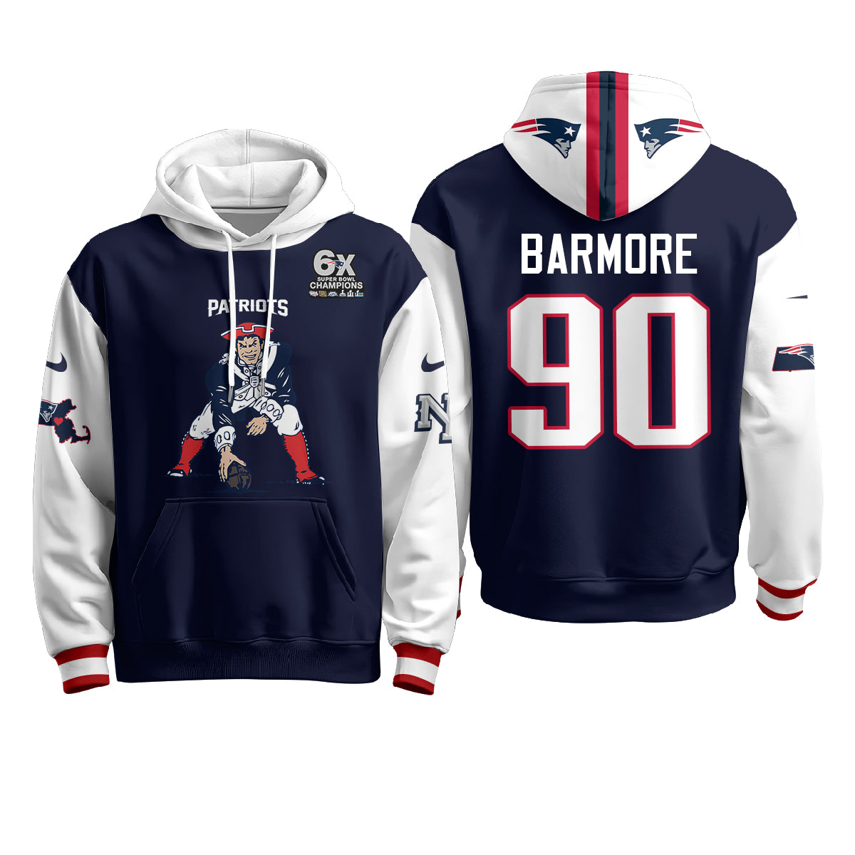 New England Patriots Minuteman Edition Fleece Hoodie - Printed