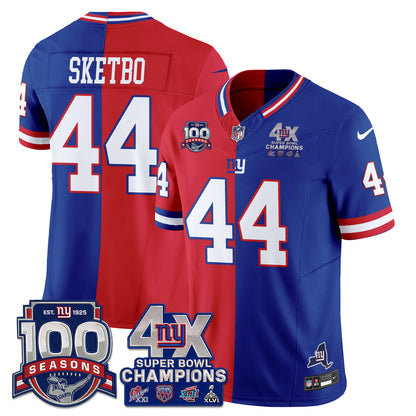 NYG 4X SBowl Split Edition Vapor Jersey - Stitched