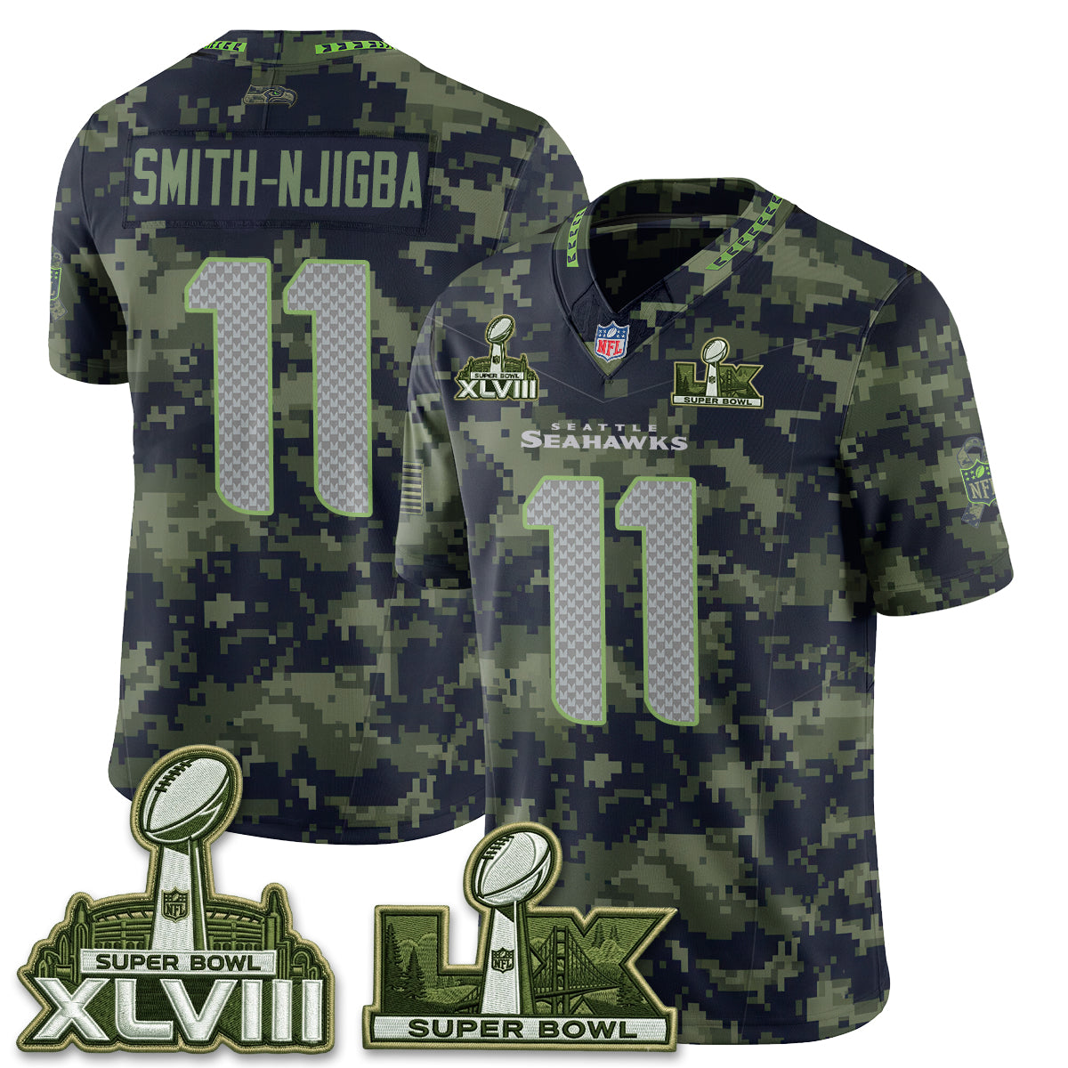 Seattle Seahawks 2026 Salute to Service Edition Vapor Jersey V2- Stitched