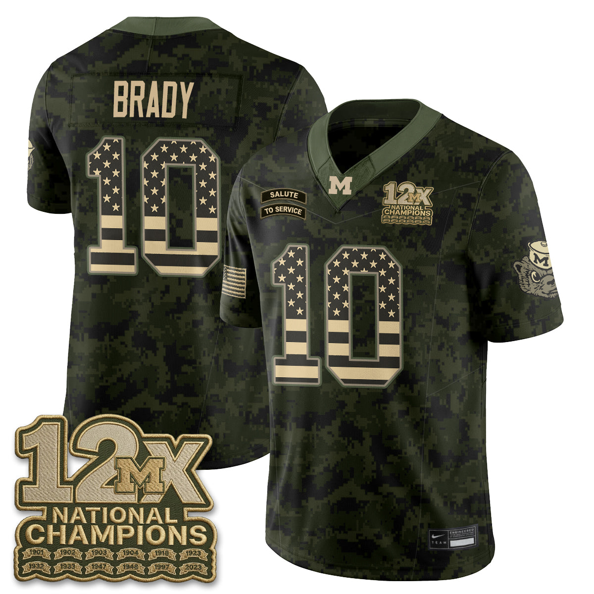Michigan Wolverines 2026 Salute to Service Vapor Jersey - Stitched
