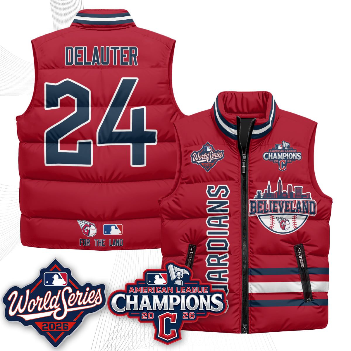CLE 2026 AL Champions Puffer Vest - Printed
