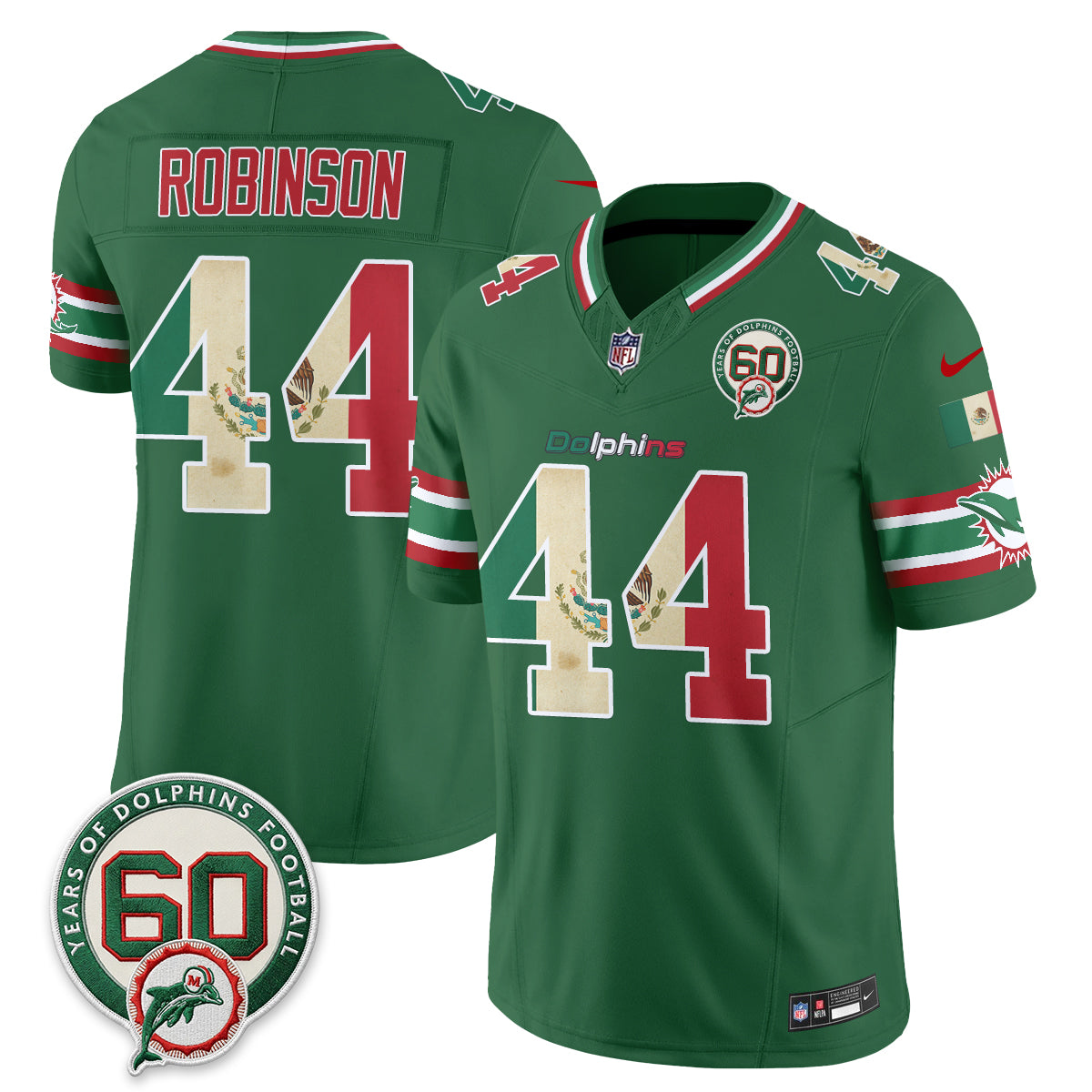 Miami Dolphins Mexico Edition Vapor Jersey - Stitched