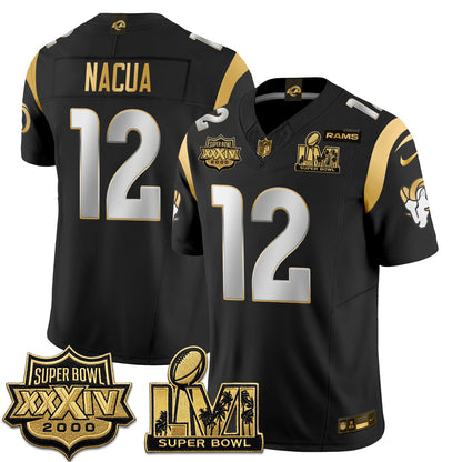 LAR SBowl Champs Gold Vapor Jersey - Stitched
