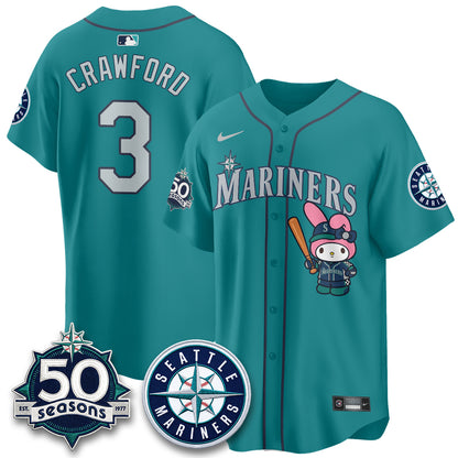 Seattle Mariners x  Pink Sanrio Friend Vapor Jersey - Stitched