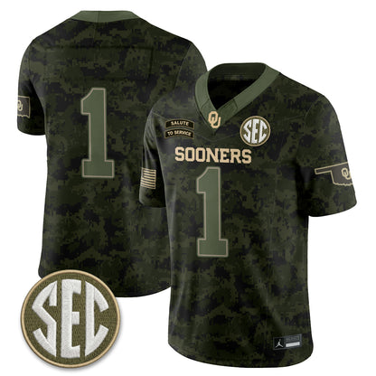 Oklahoma Sooners 2026 Salute to Service Vapor Jersey - Stitched