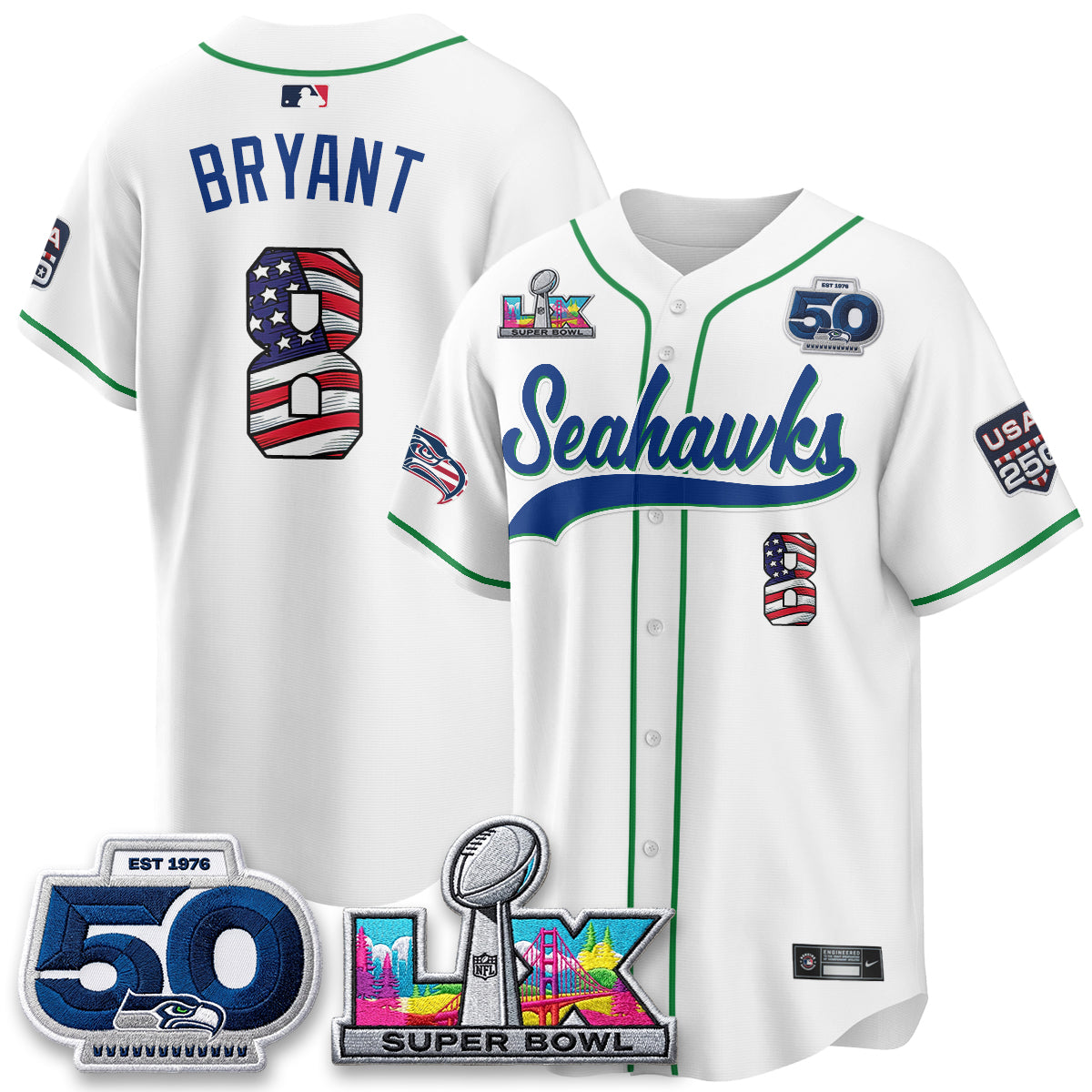 SEA SB LX Champs America Edition Vapor Baseball Jersey - Stitch