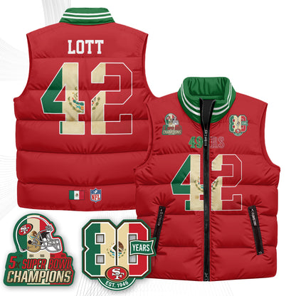 SF Mexico Style Puffer Vest - Printed