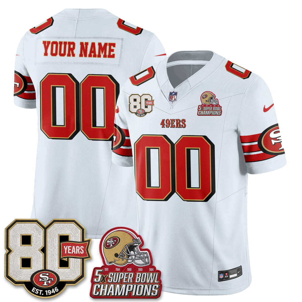 SF Throwback Vapor Custom Jersey - Stitched