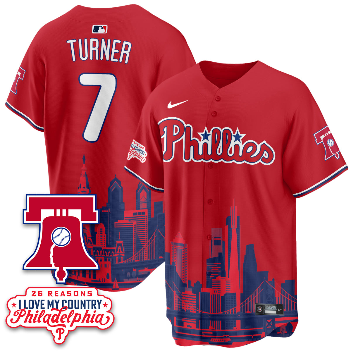 Philadelphia Phillies "26 Reasons I Love My Country" Edition Vapor Jersey - Stitched