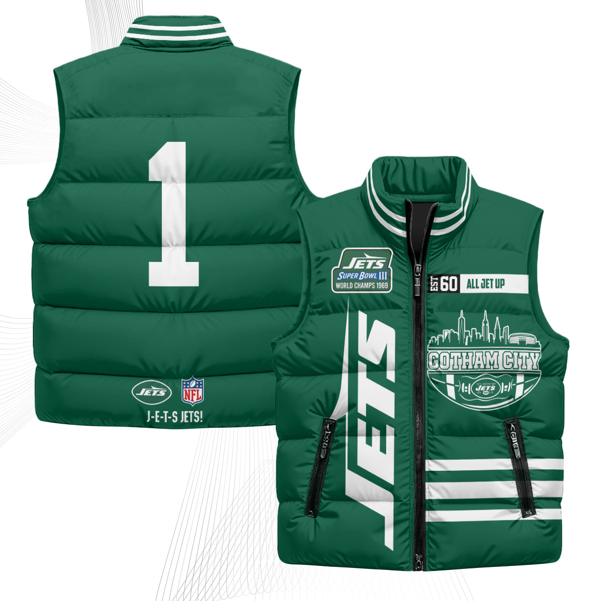 NYJ Gotham City Puffer Vest - Printed