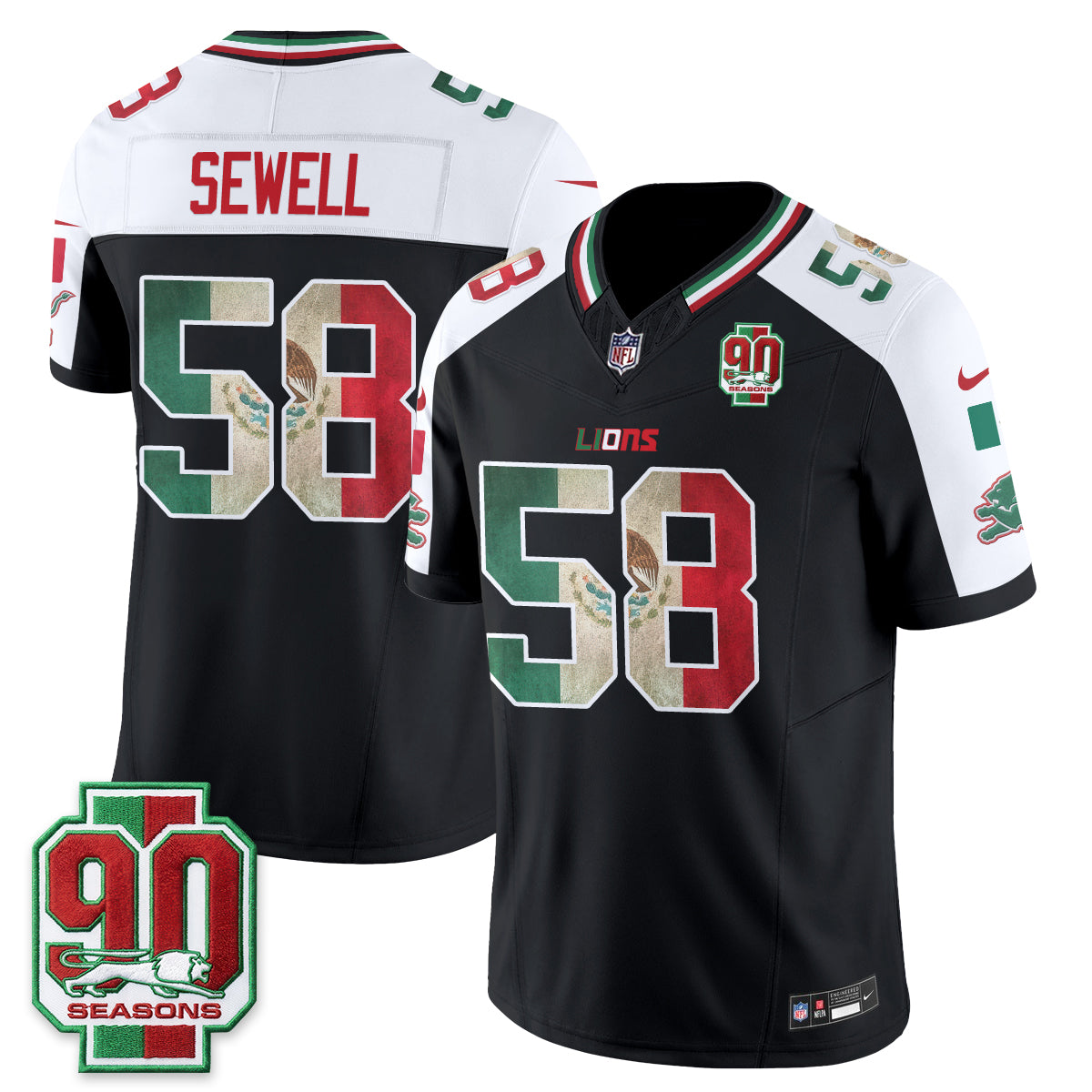 Detroit Lions Mexico Edition Vapor Jersey - Stitched
