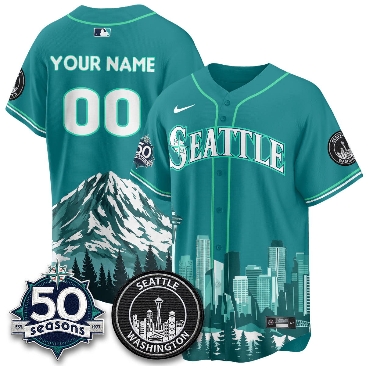 Seattle Mariners City Edition Vapor Custom Jersey - Printed