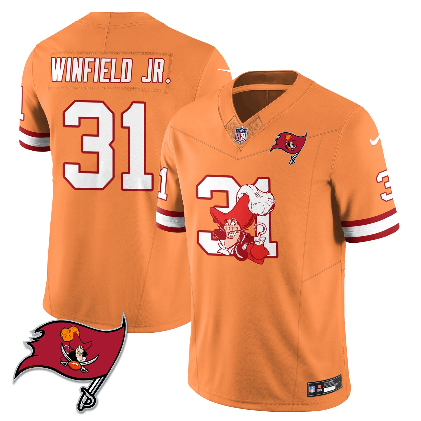 Tampa Bay Buccaneers x Red Coat Captain Edition Vapor Jersey - Stitched